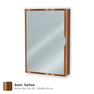 Tboss Mirror Box Cut 55 tükrös felsőszekrény, 1 ajtós, jobbos nyitás, Szilva