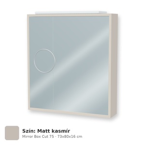 Tboss Mirror Box Cut 75 tükrös felsőszekrény, 2 ajtós, Matt kasmír
