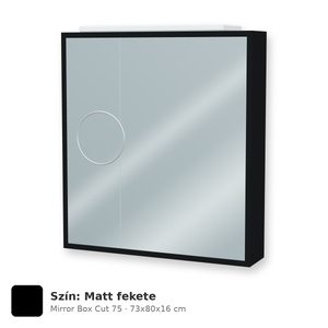 Tboss Mirror Box Cut 75 tükrös felsőszekrény, 2 ajtós, Matt fekete