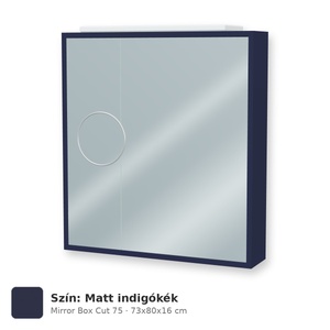 Tboss Mirror Box Cut 75 tükrös felsőszekrény, 2 ajtós, Matt indigókék