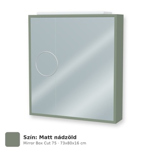 Tboss Mirror Box Cut 75 tükrös felsőszekrény, 2 ajtós, Matt nádzöld