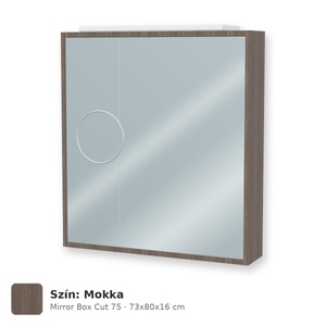 Tboss Mirror Box Cut 75 tükrös felsőszekrény, 2 ajtós, Mokka