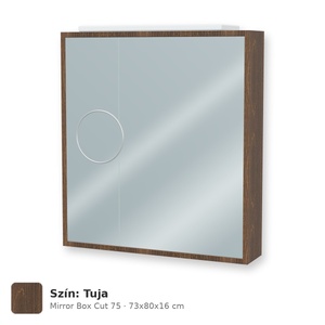 Tboss Mirror Box Cut 75 tükrös felsőszekrény, 2 ajtós, Tuja