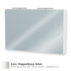 Tboss Mirror Box Senna 120 tükrös felsőszekrény, 4 ajtós