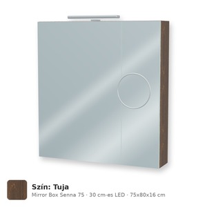Tboss Mirror Box Senna 75 tükrös felsőszekrény, 2 ajtós, 30 cm-es LED-lámpával, Tuja