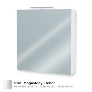Tboss Mirror Box Vesna 75 tükrös felsőszekrény, 2 ajtós