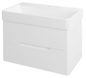 MEDINA mosdótartó szekrény, 2 fiókkal, pipererendezővel, 77x50,5x49cm, matt fehér (MD080)