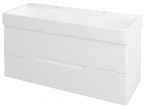 MEDINA mosdótartó szekrény, 2 fiókkal, 117x50,5x48,5cm, matt fehér (MD120)