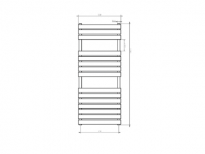 Arezzo MOON ANTRACIT 500X1190MM TÖRÖLKÖZŐSZÁRÍTÓS RADIÁTOR AR-M12050A