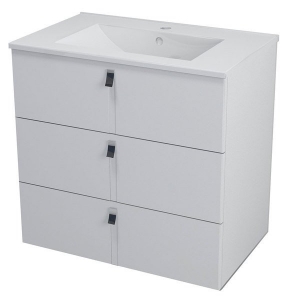 MITRA mosdótartó szekrény, 3 fiókkal, 75,5x70x46cm, fehér (MT081)