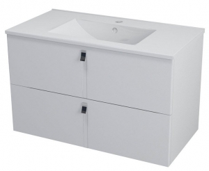 MITRA mosdótartó szekrény, 2 fiókkal, 89,5x55x46cm, fehér (MT091)