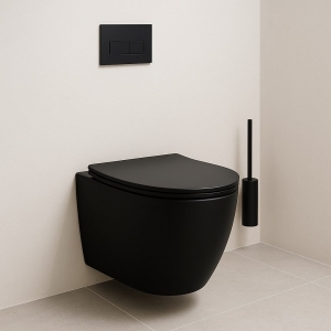 Inspiro Design Marabello Black matt fekete fali WC ülőkével, tornádó öblítéssel