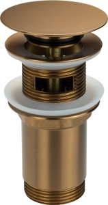 CLICK-CLACK FOR WASHBASIN, ROUND, WITH SLEEVE, BRUSHED BRONZE