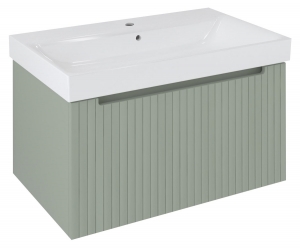 Sapho NELIO STRIP mosdótartó szekrény, 2 fiókkal,76,5x44x49cm, verde
