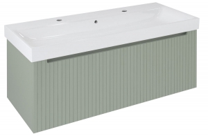 Sapho NELIO STRIP mosdótartó szekrény, 2 fiókkal,116,5x44x49cm, verde