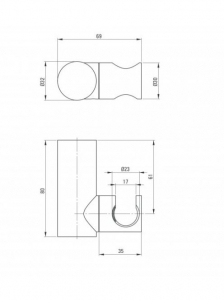 Deante Round kézizuhany tartó, titanium