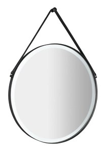 Sapho ORBITER kerek tükör LED világítással akasztóval, átm. 60 cm, matt fekete