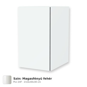 Tboss Pixi 24F felső szekrény tükör fölé, világítás nélkül, Magasfényű fehér