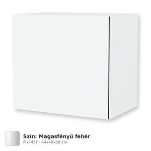 Tboss Pixi 45F felső szekrény tükör fölé, világítás nélkül, Magasfényű fehér