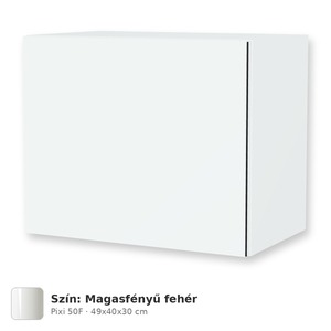 Tboss Pixi 50F felső szekrény tükör fölé, világítás nélkül, Magasfényű fehér