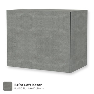 Tboss Pixi 50 FL felső szekrény világítással és jelenlétérzékelővel, Loft beton