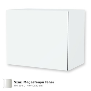 Tboss Pixi 50 FL felső szekrény világítással és jelenlétérzékelővel, Magasfényű fehér