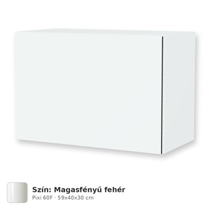 Tboss Pixi 60F felső szekrény tükör fölé, világítás nélkül, Magasfényű fehér