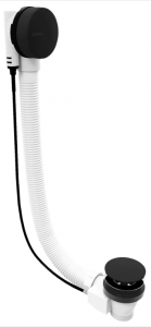 POLYSAN kád le- és túlfolyó, bovdenes, 600mm, átm.:72mm, matt fekete (71850.21)