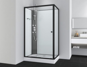 Sanotechnik VIVA 1 hidromasszázs zuhanykabin, aszimmetrikus, fekete