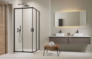 Radaway Alienta Black C/D szögletes fekete zuhanykabin