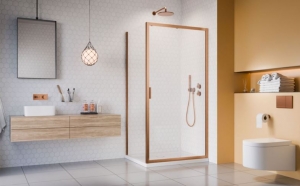 Radaway Alienta Brushed Copper DWJ+S szögletes szálcsiszolt réz zuhanykabin