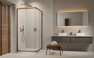 Radaway Alienta Brushed Copper C/D szögletes szálcsiszolt réz zuhanykabin