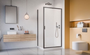Radaway Alienta Brushed GunMetal DWJ+S szögletes szálcsiszolt fegyvermetál zuhanykabin