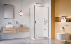 Radaway Alienta Brushed Nickel DWJ+S szögletes szálcsiszolt króm zuhanykabin