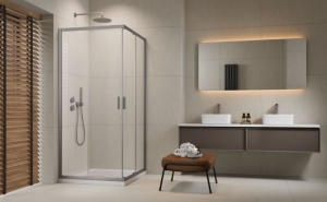 Radaway Alienta Brushed Nickel C/D szögletes szálcsiszolt króm zuhanykabin
