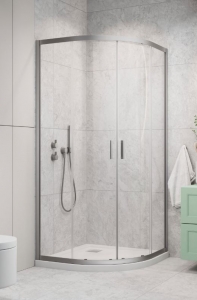 Radaway Alienta Brushed Nickel A/E íves szálcsiszolt króm zuhanykabin