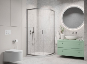 Radaway Alienta Brushed Nickel A/E íves szálcsiszolt króm zuhanykabin