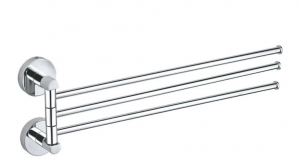 Colorado króm Fürdőszobai kiegészítő Háromrészes törölközőtartó, forgatható, 399 mm