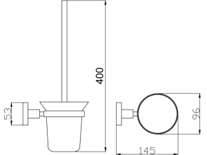 Colorado szálcsiszolt bronz Fürdőszobai kiegészítő WC-kefe, üvegcsésze