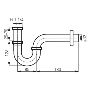 Ferro csőszifon G5/4" x 32 mm, króm