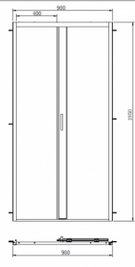 ELITE BLACK tolóajtó épített zuhanyfülkéhez