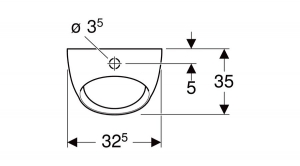 Geberit Selnova Pico urinal with top inlet and bottom outlet / GEBERIT Selnova Pico vizelde, felső bekötésű, alsó kifolyású