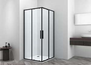Sanotechnik SANOSLIM zuhanyajtó, 100 cm, matt fekete (SLE100B)