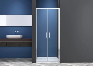 Sanotechnik SANOSLIM kétszárnyas lengőajtó, 80 cm, króm (SLP80)