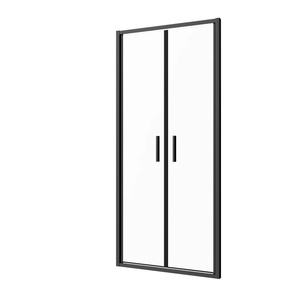 Sanotechnik SANOSLIM kétszárnyas lengőajtó, 90 cm, matt fekete (SLP90B)