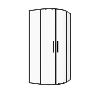 Sanotechnik SANOSLIM íves zuhanykabin, 90 cm, matt fekete (SLR90B)