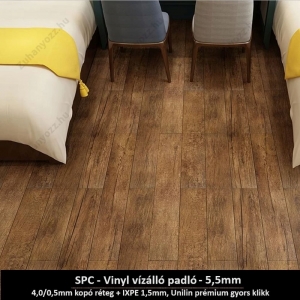 Törtbarna fa Prémium SPC - Vinyl Laminát 183 x 1230 x 4 mm