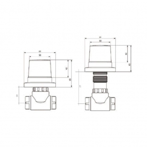 CeraStyle SQUARE integrált bidé szelep, falsík alatti, 1/2"