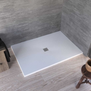 Kolpa San Stiletto öntött műmárvány zuhanytálca, white színben beépíthető vagy padlóra helyezhető,szifonnal