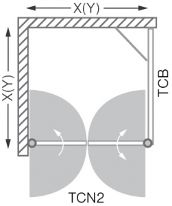 Roltechnik TCN2+TCB szögletes zuhanykabin